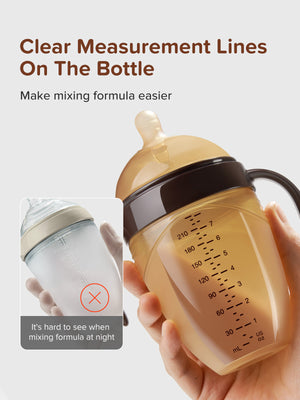 Thyseed Silicone Transition Baby Bottle | 8oz/240ml (Handle Edition)