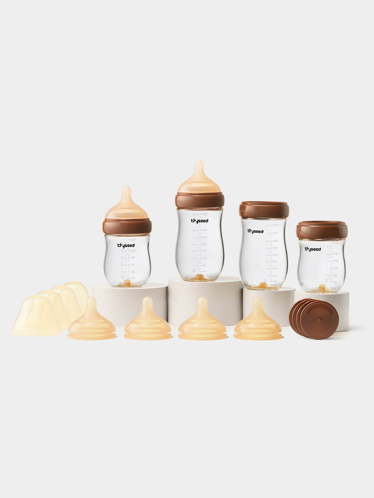Newborn Starter Set | Anti-Colic Glass Bottles - thyseed