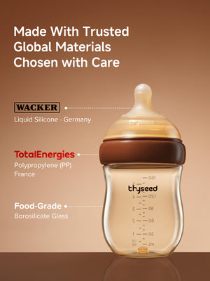 Thyseed Glass Natural Feeding Anti-Colic Baby Bottle