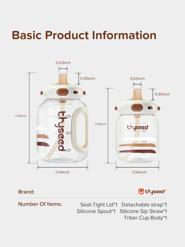 Large Kids' Water Bottle with Straw
