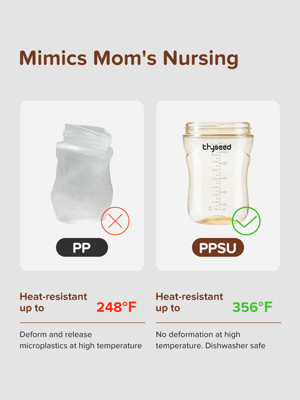Natural PPSU Baby Bottle | 10oz/300ml (Handle Edition）
