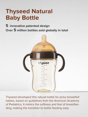 Natural PPSU Baby Bottle | 10oz/300ml (Handle Edition）