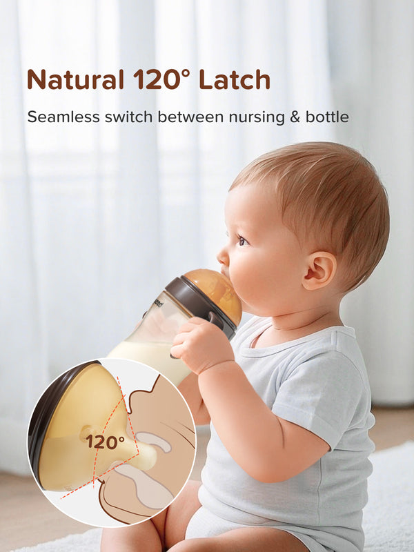 Natural PPSU Baby Bottle | 10oz/300ml (Handle Edition）