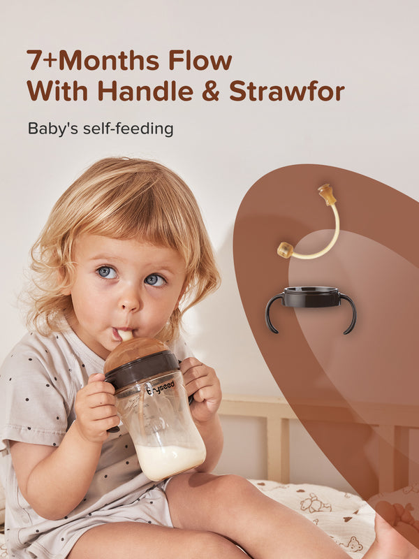 Natural PPSU Baby Bottle | 10oz/300ml (Handle Edition）