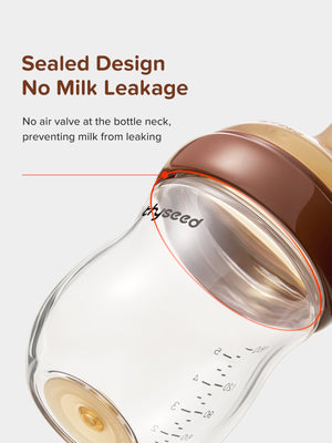 Glass Baby Bottle with Anti-Colic Vent for Natural Feeding