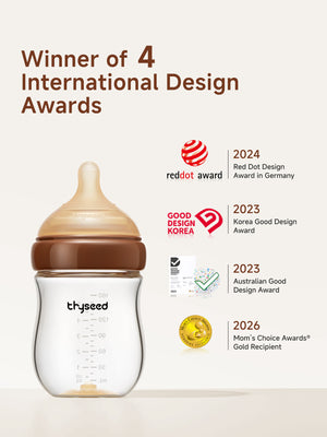 Thyseed Glass Natural Feeding Anti-Colic Baby Bottle