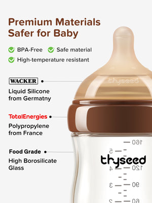 Thyseed Glass Natural Anti-colic Baby Bottle