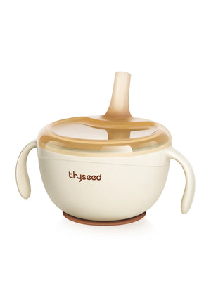 Stainless Steel Baby Feeding Bowl with Straw