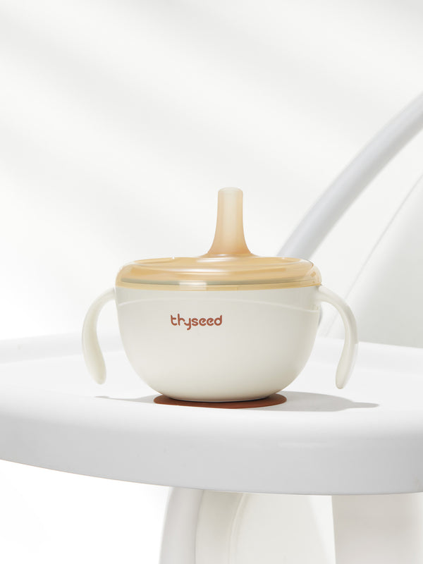 Stainless Steel Baby Feeding Bowl with Straw