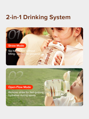 Large Kids' Water Bottle with Straw