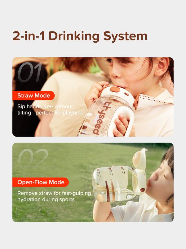 Large Kids' Water Bottle with Straw