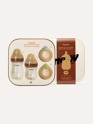 Thyseed Anti-Colic Glass Baby Bottle Foundation Gift Set | 0–6M