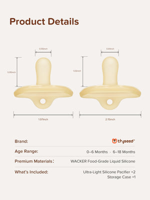 Thyseed Ultra-Light Silicone Pacifier for Newborns & Infants
