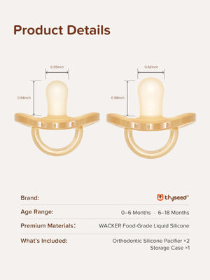 Thyseed Newborn Orthodontic Silicone Pacifier Set