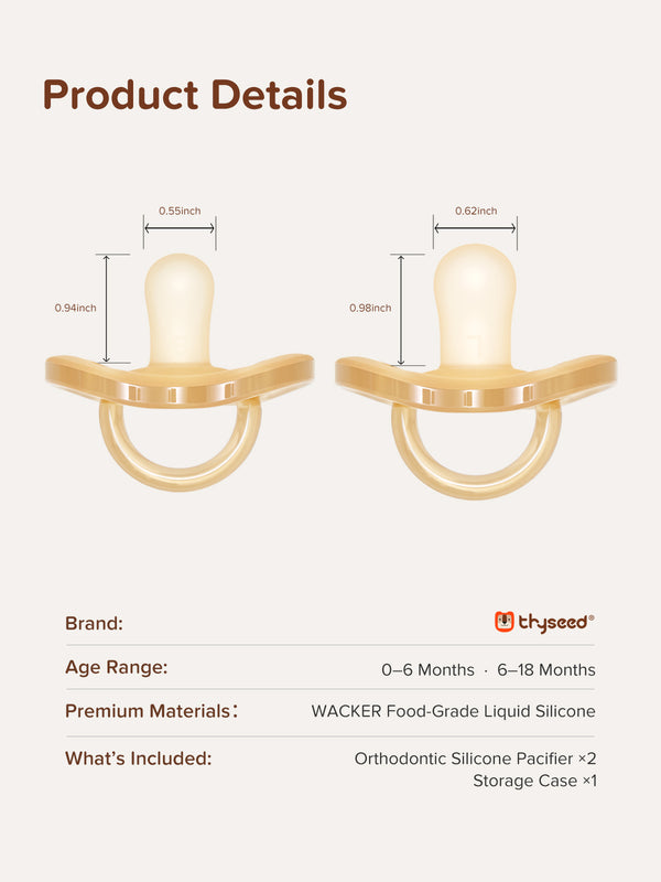 Thyseed Newborn Orthodontic Silicone Pacifier Set